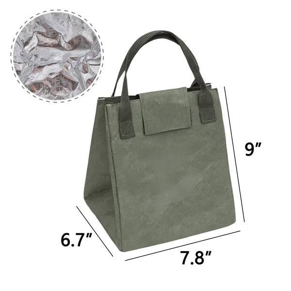 Insulated Kraft Paper Style Lunch Tote Bag