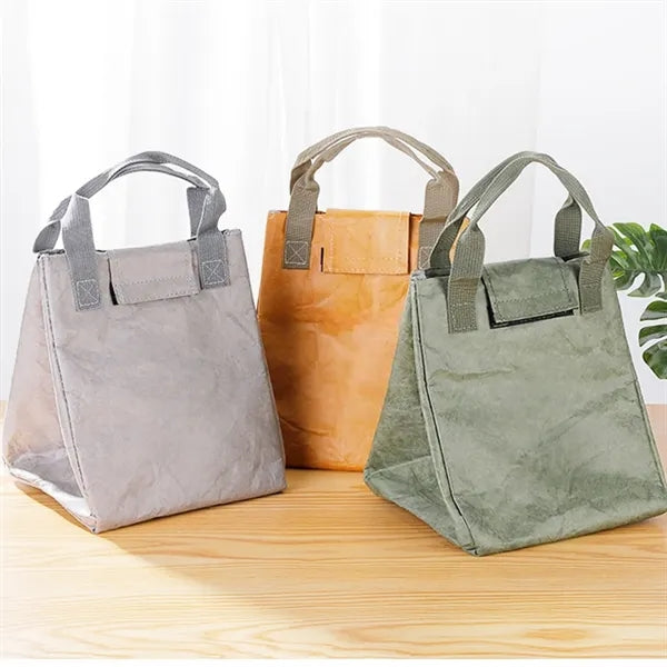 Insulated Kraft Paper Style Lunch Tote Bag