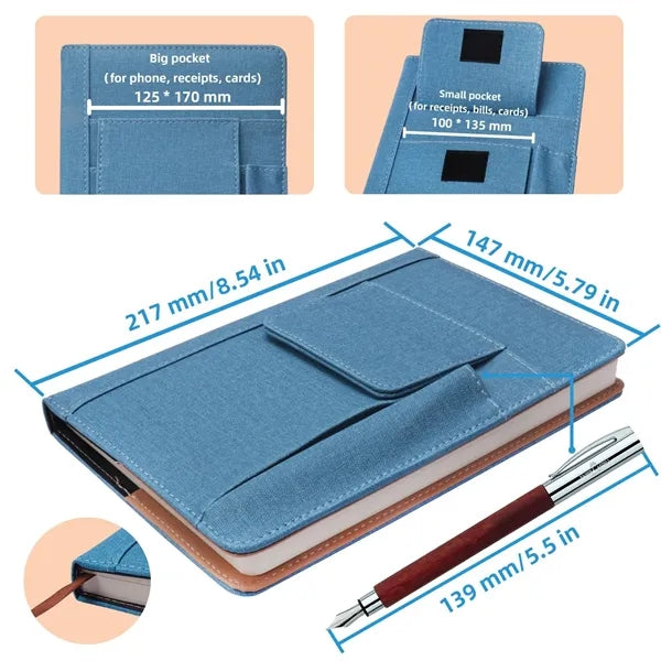 Creative Multi-Pocket Leather Journal