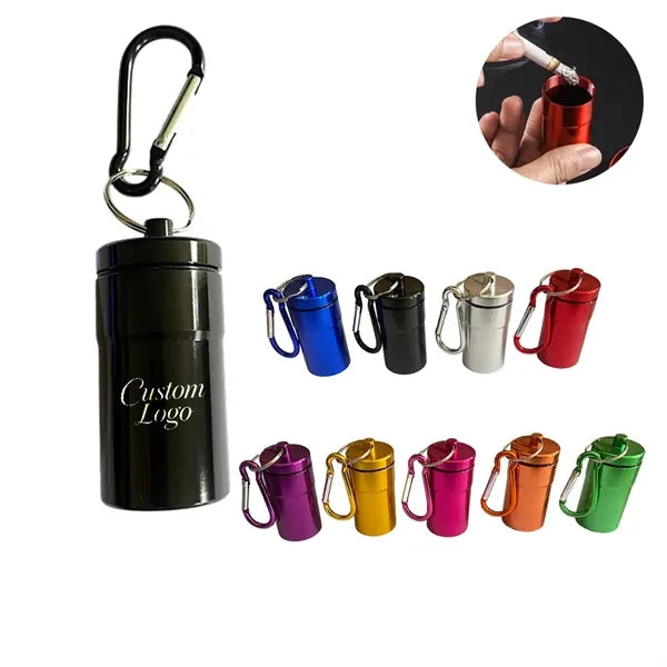 Travel Pill Holder Ashtray Portable Store Metal Bottle