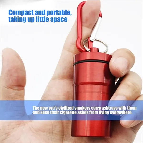 Travel Pill Holder Ashtray Portable Store Metal Bottle