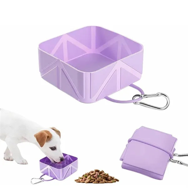 Collapsible Silicone Dog Bowl with Keychain