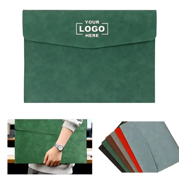 PU Leather Document File Folder Bag With Magnetic Closure