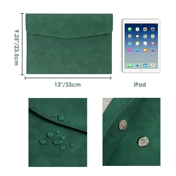 PU Leather Document File Folder Bag With Magnetic Closure