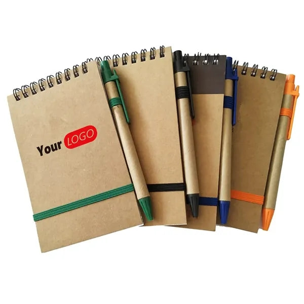 Compact Spiral Notebook Memo Pad w/Pen