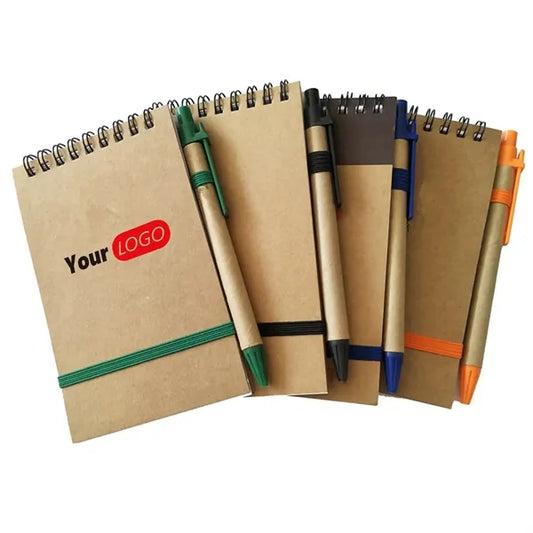 Compact Spiral Notebook Memo Pad w/Pen