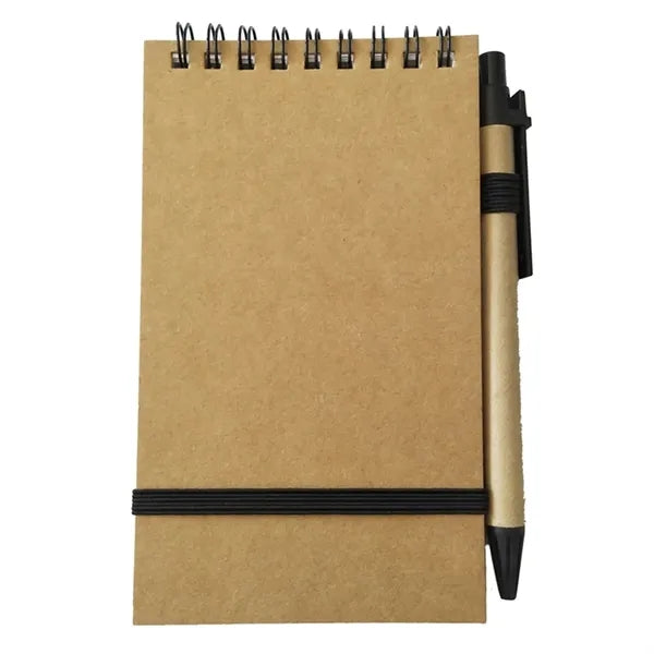 Compact Spiral Notebook Memo Pad w/Pen