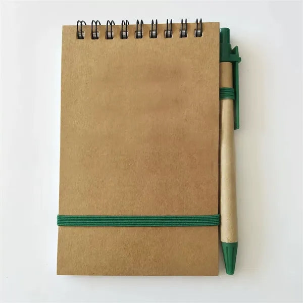 Compact Spiral Notebook Memo Pad w/Pen