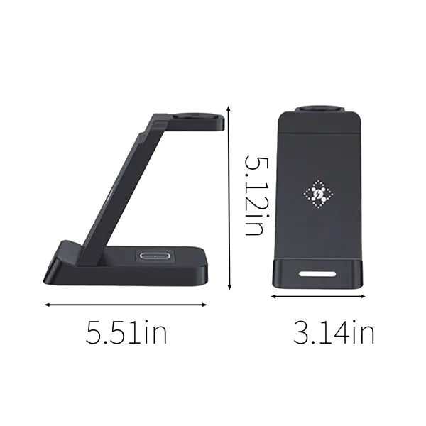 3-In-1 Wireless Charging Stand With Phone Holder Dock