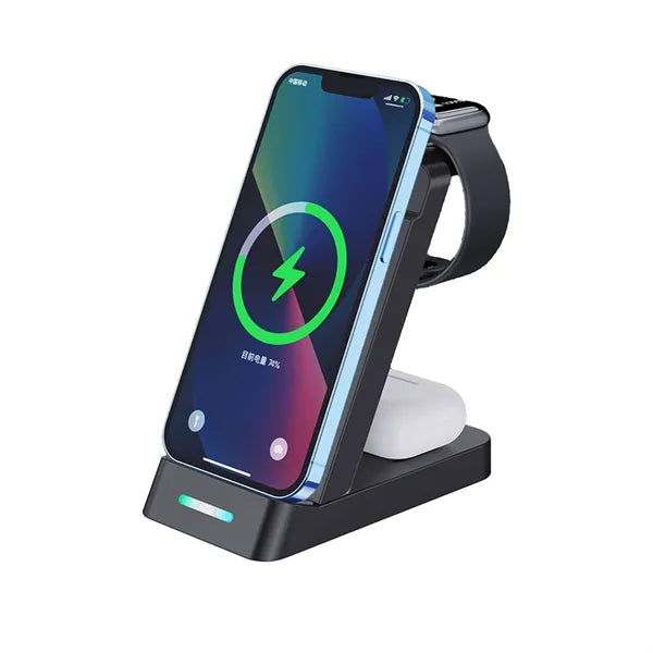 3-In-1 Wireless Charging Stand With Phone Holder Dock