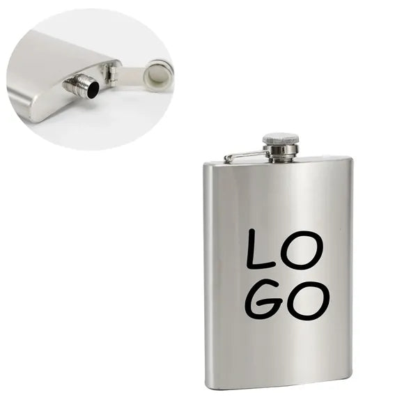 Silver Stainless Steel Whiskey Bottle