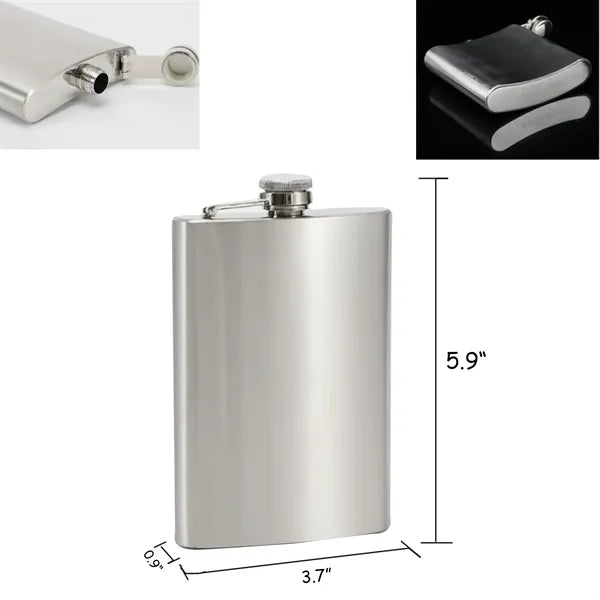 Silver Stainless Steel Whiskey Bottle