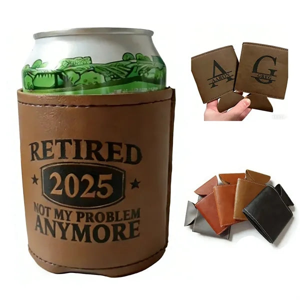 12oz PU Leather Collapsible Beverage Can Cooler