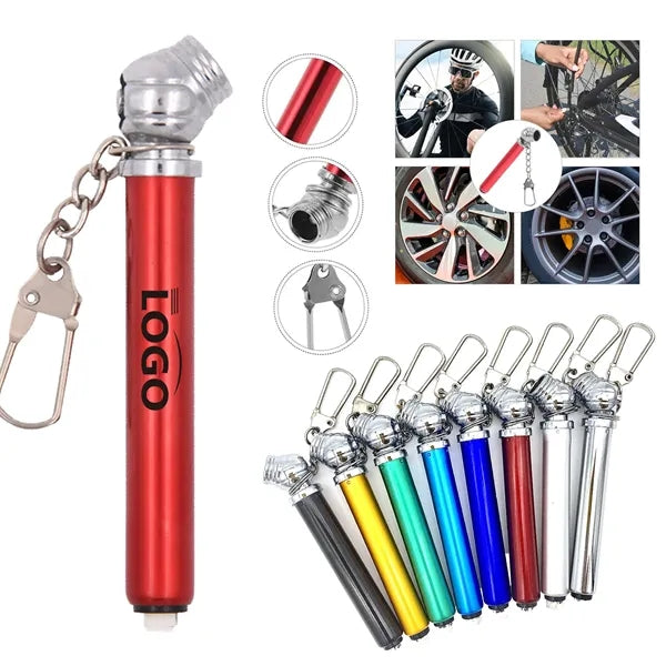 Mini Chain Equipped Portable Tire Pressure Gauge