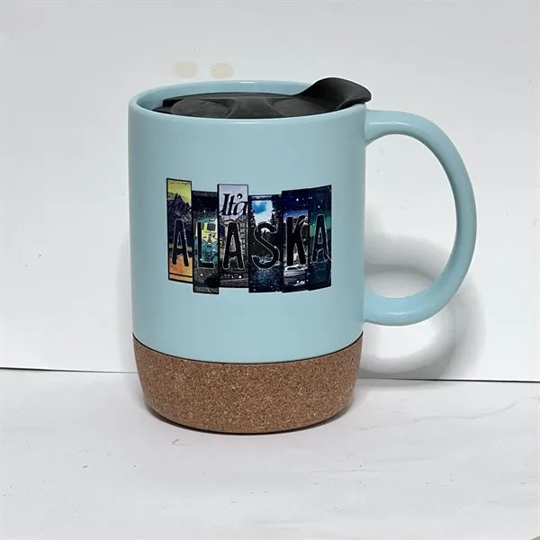 16OZ Anti spill Cork Bottom Ceramic Coffee Cup