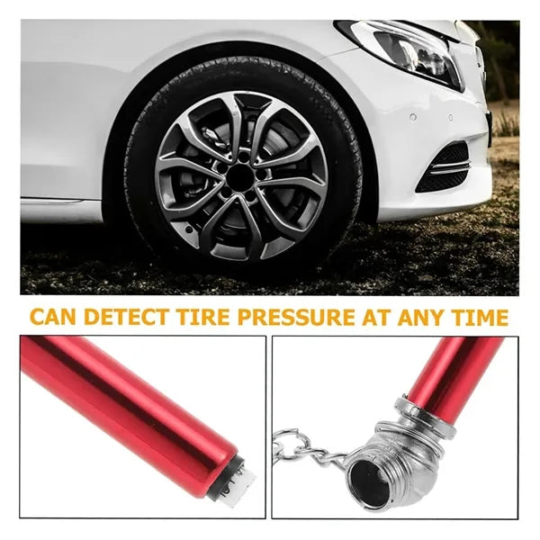 Mini Chain Equipped Portable Tire Pressure Gauge