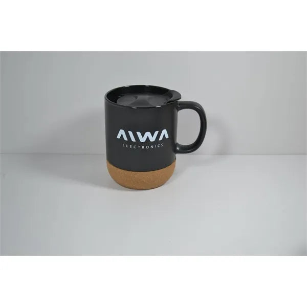 16OZ Anti spill Cork Bottom Ceramic Coffee Cup