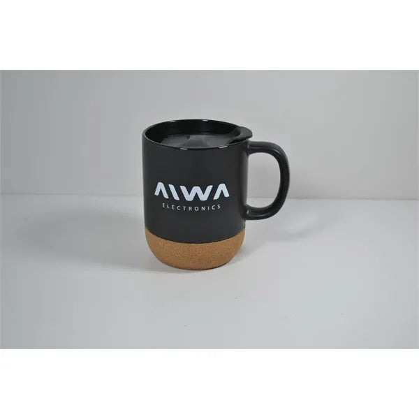 16OZ Anti spill Cork Bottom Ceramic Coffee Cup