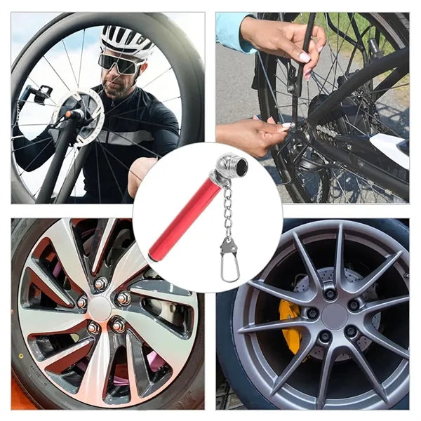 Mini Chain Equipped Portable Tire Pressure Gauge