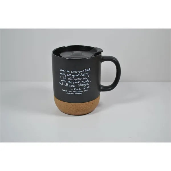 16OZ Anti spill Cork Bottom Ceramic Coffee Cup