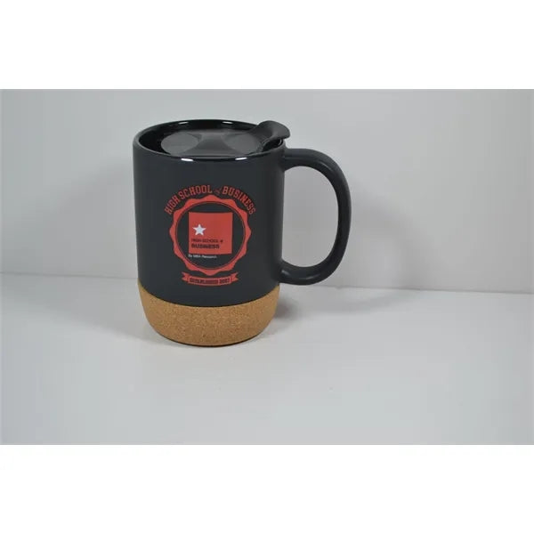 16OZ Anti spill Cork Bottom Ceramic Coffee Cup