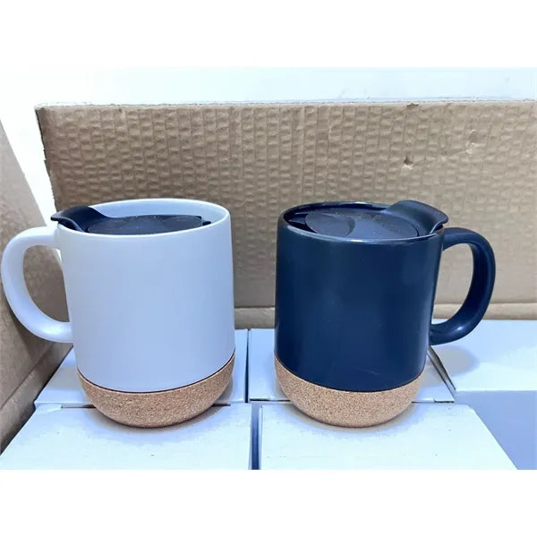 16OZ Anti spill Cork Bottom Ceramic Coffee Cup