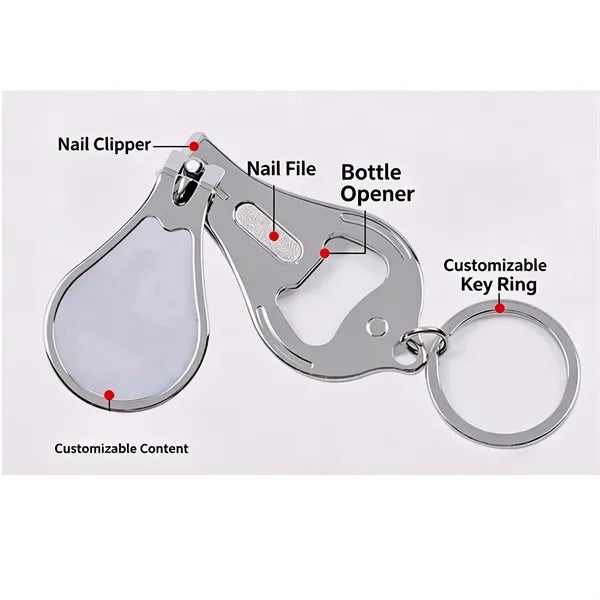 3-in-1 Epoxy Dome Nail Clipper Keychain