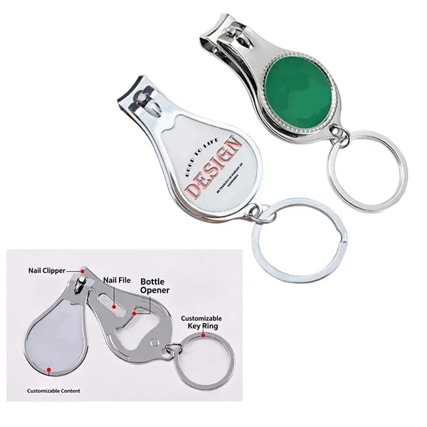 3-in-1 Epoxy Dome Nail Clipper Keychain