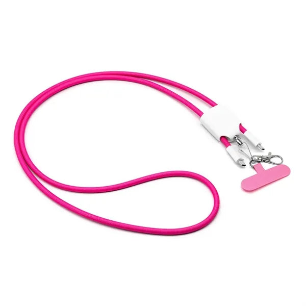 4 in 1 Phone Tether Lanyard Fast Charging Cable