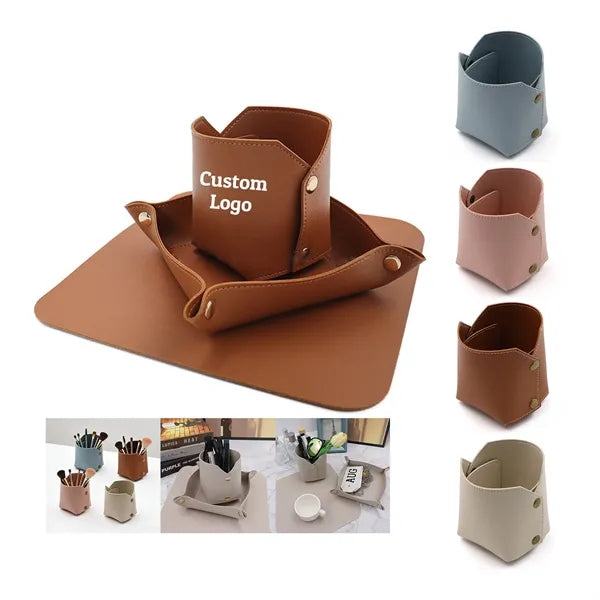 Leather Makeup Brush Holder