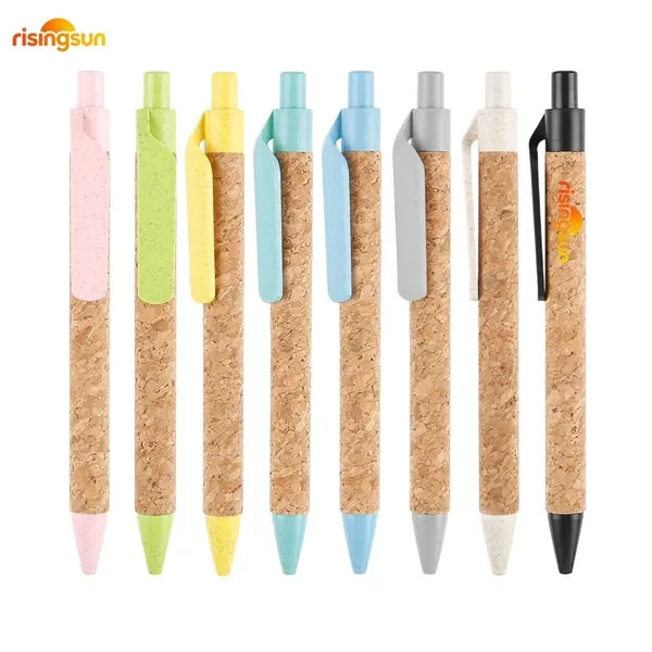 Eco-Friendly Natural Cork Barrel Ballpoint Pen