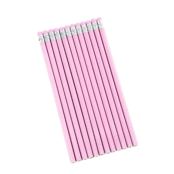 Wooden Macaron Triangular Pencil With Rubber Head