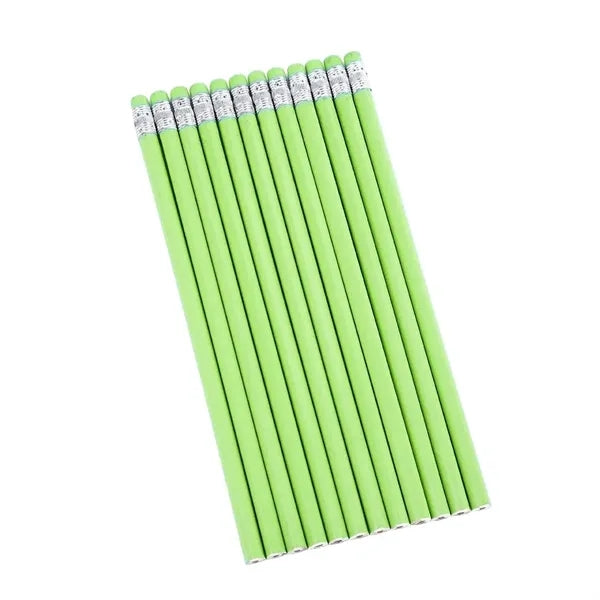Wooden Macaron Triangular Pencil With Rubber Head