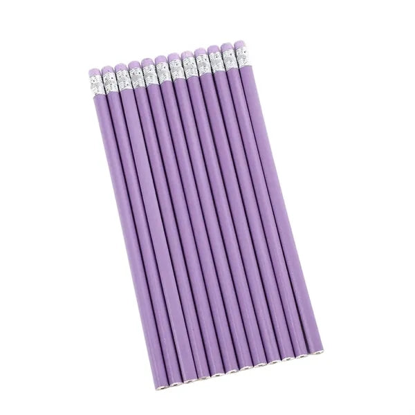 Wooden Macaron Triangular Pencil With Rubber Head
