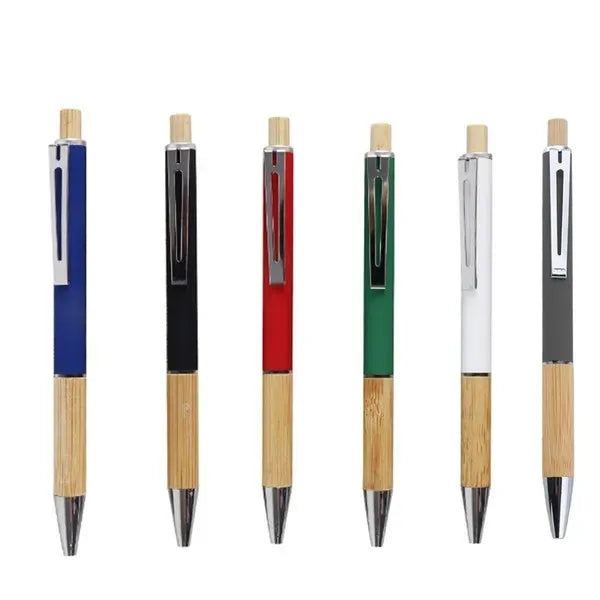Eco Metal Click Bamboo Ballpoint Pen