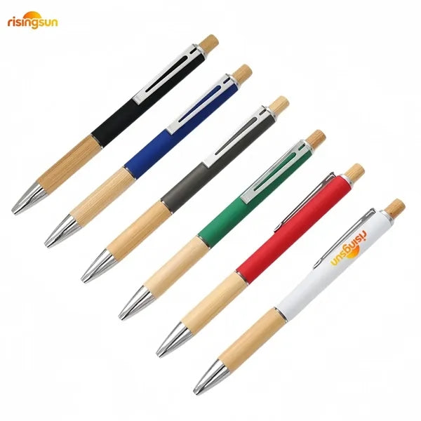Eco Metal Click Bamboo Ballpoint Pen