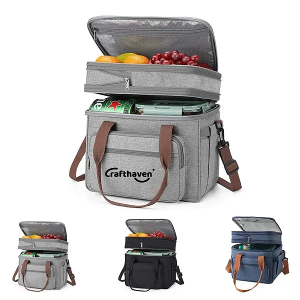 23L Expandable Double Deck Cooler Tote Bag