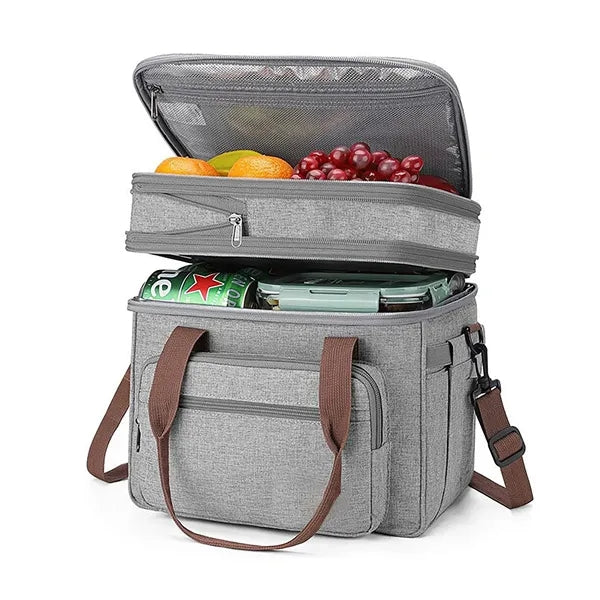 23L Expandable Double Deck Cooler Tote Bag