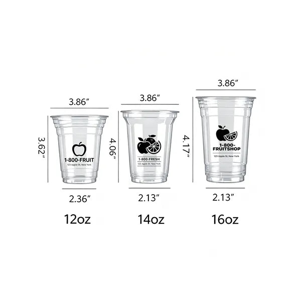Transparent PET Cold Drink Cup Custom Logo Disposable Bevera