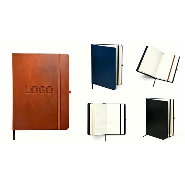 Hardcover Notebook With Pen Loop & Document Poc