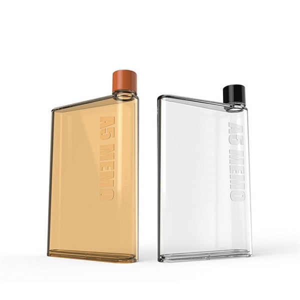 A5 Notebook Flat Plastic Water Bottle 14 oz
