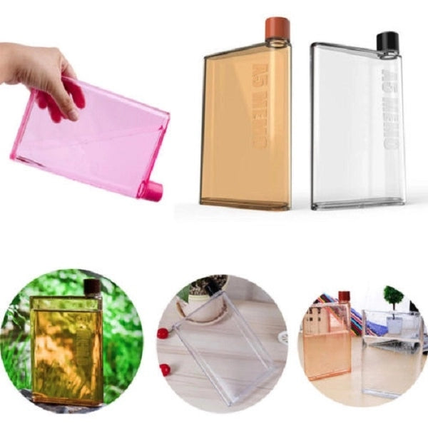 A5 Notebook Flat Plastic Water Bottle 14 oz