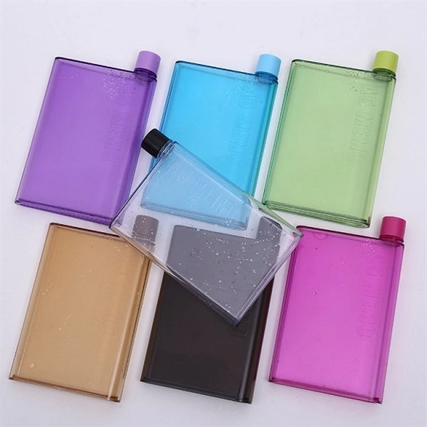 A5 Notebook Flat Plastic Water Bottle 14 oz