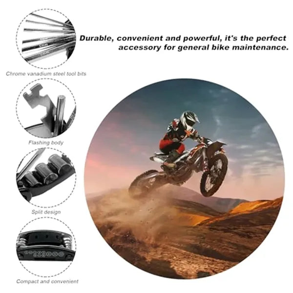16 in 1 Motorcycle Bike Repair Tool Folding Multitool
