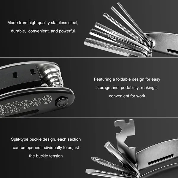 16 in 1 Motorcycle Bike Repair Tool Folding Multitool