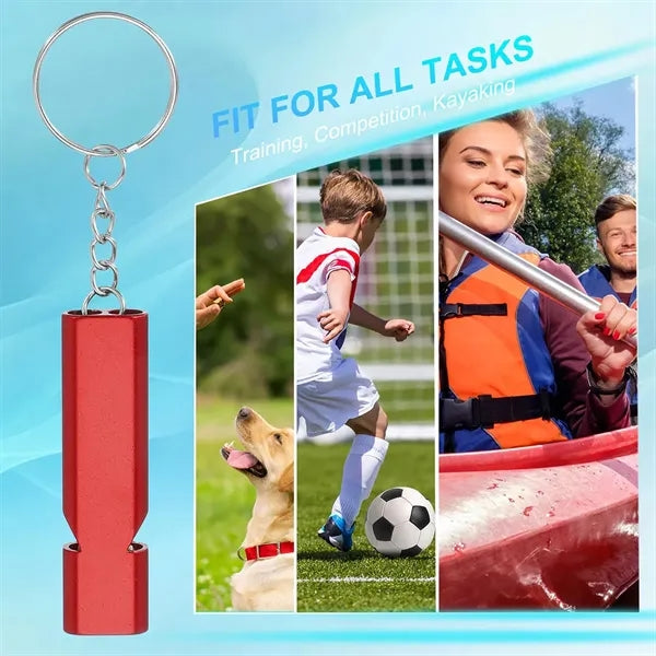 Aluminum Emergency Safety Whistle Keychain