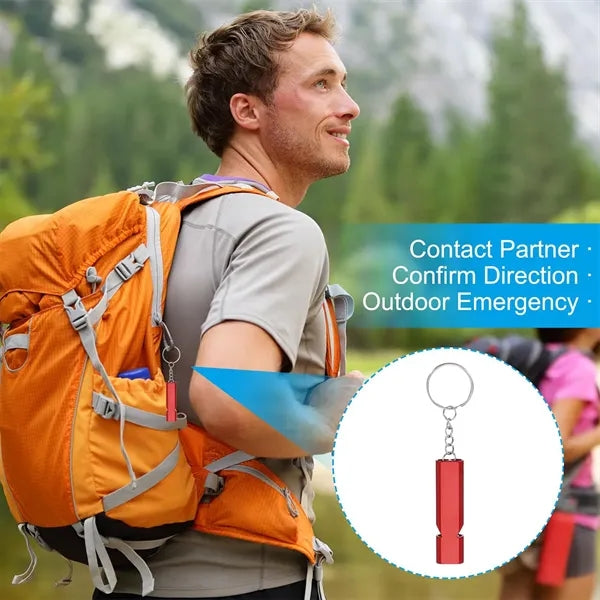 Aluminum Emergency Safety Whistle Keychain