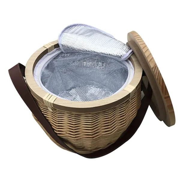 Wicker Insulated Cooler Basket
