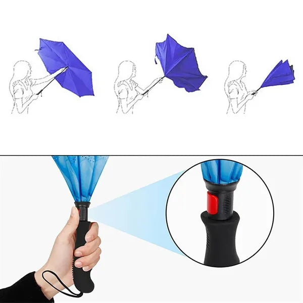 41" Inverted Umbrella with C-Shaped Handle