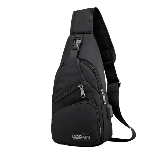 USB Sling Bag Water Resistant Crossbody Chest Pack